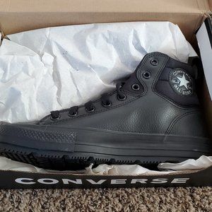 New Converse Faux Leather Berkshire Boot Black Winter Boots 10 Womens 8 Mens